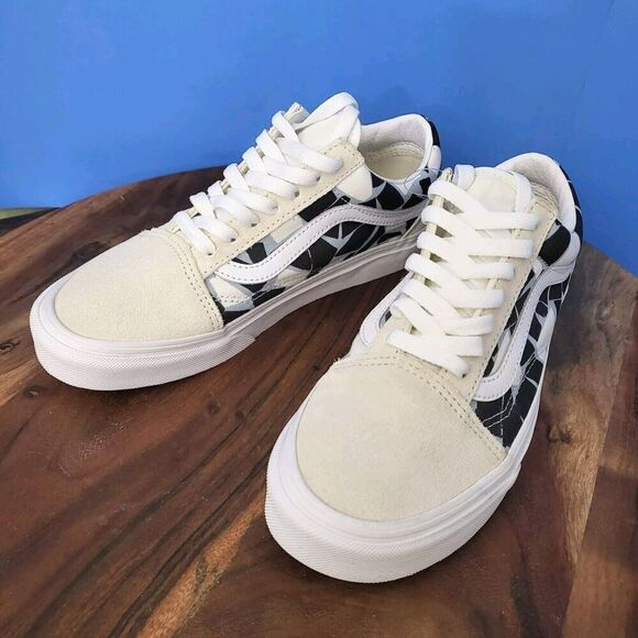 VANS Old Skool Mosaic Checkerboard Suede Canvas Multi White Women's 7 Men's 5.5 - Picture 2 of 12